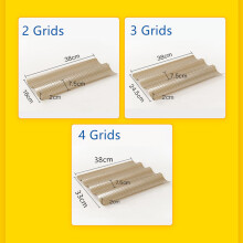 (4 Grids) Loaves French Bread Baguette Pan Mold Non-Stick Wavy Loaf Baking Mould