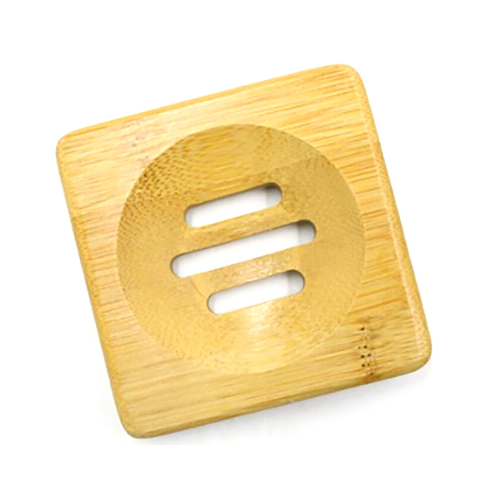 (Square) Wooden Bamboo Soap Dish Holder Mould-Proof For Bathroom Shower Sink Drainer 320997777564