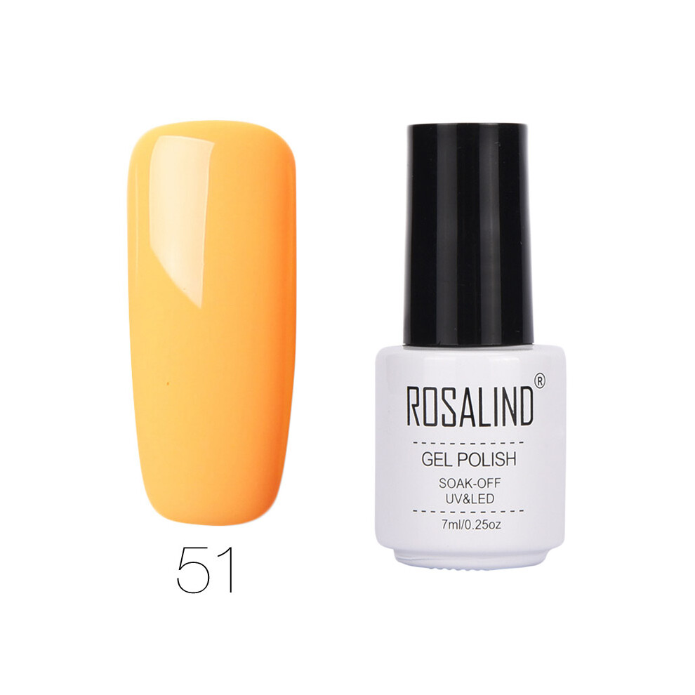 (#51) ROSALIND Nail Art 7ML Gel Polish Semi Permanent Varnish Manicure Primer Top Coat