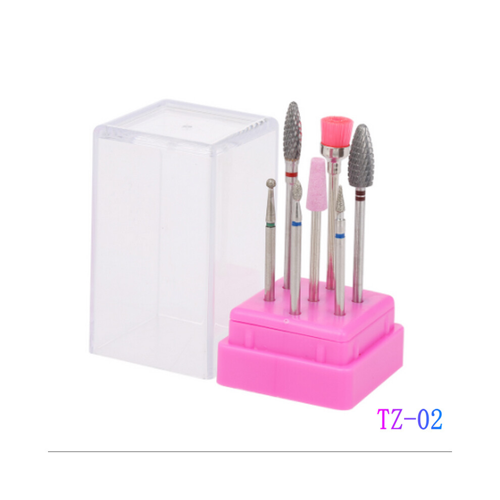 (TZ-02) 7PCS Ceramic Nail Art Drill Bits Gel Removal Electric Manicure Rotary Burr