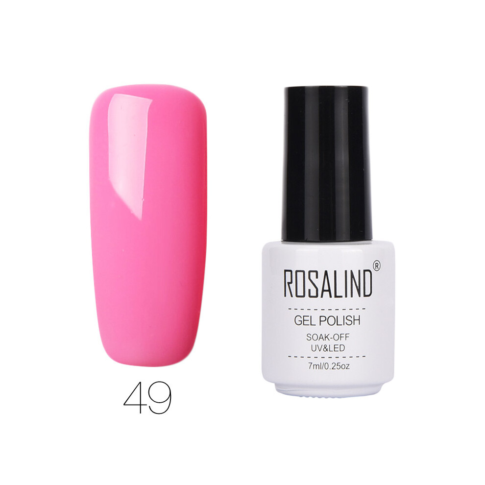 (#49) ROSALIND Nail Art 7ML Gel Polish Semi Permanent Varnish Manicure Primer Top Coat