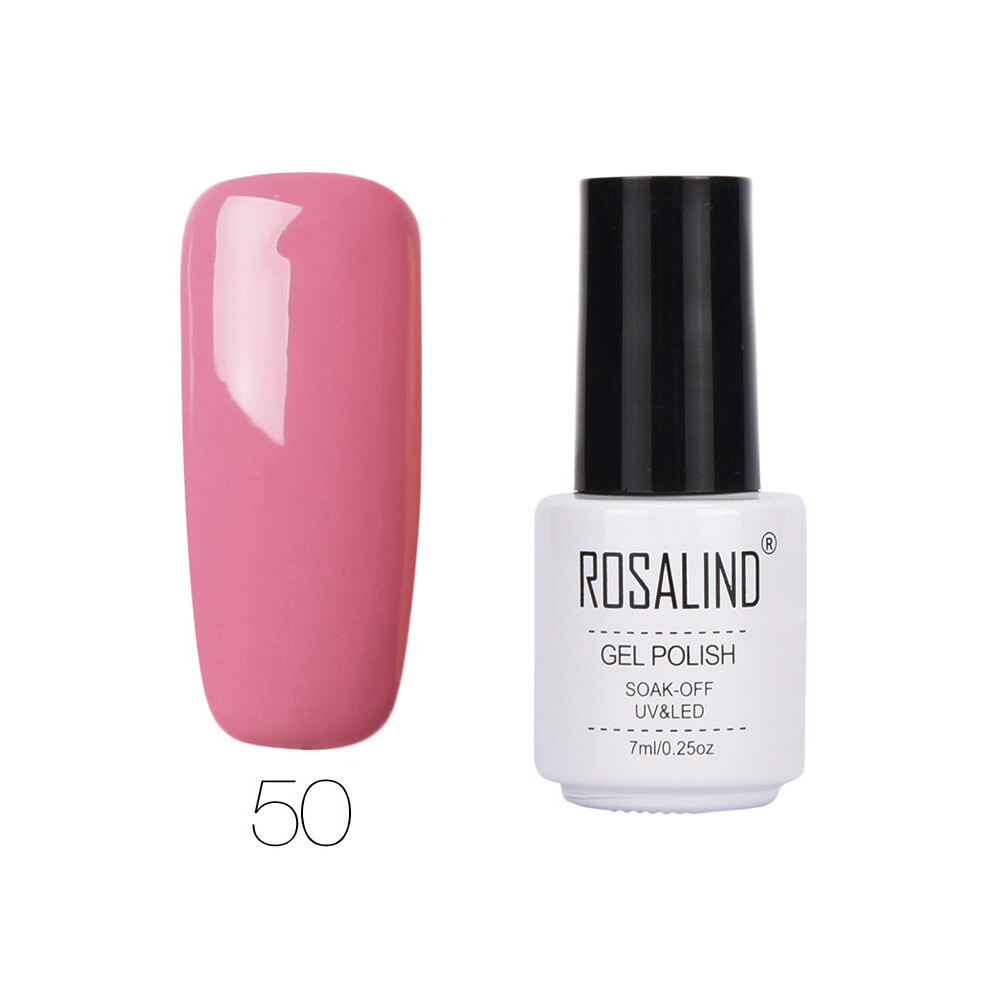 (#50) ROSALIND Nail Art 7ML Gel Polish Semi Permanent Varnish Manicure Primer Top Coat