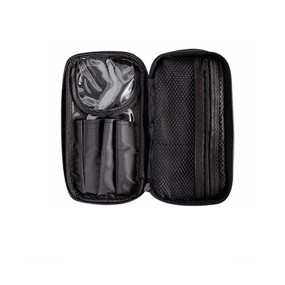 Black (Black) Salons Double Layer Zipper Cosmetic Makeup Brush Bag Case Organizer Nylon Storage Kit