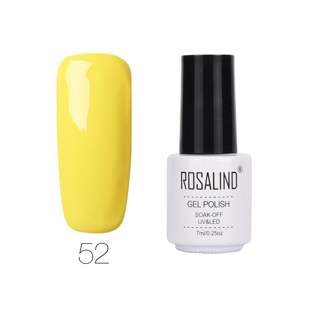 (#52) ROSALIND Nail Art 7ML Gel Polish Semi Permanent Varnish Manicure Primer Top Coat