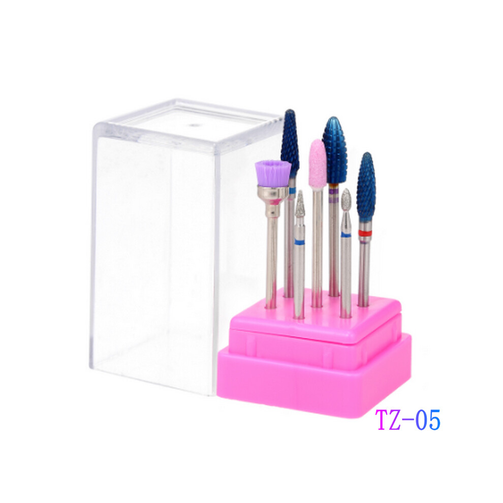 (TZ-05) 7PCS Ceramic Nail Art Drill Bits Gel Removal Electric Manicure Rotary Burr