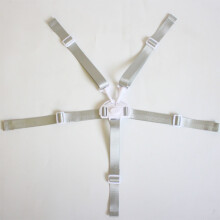 (gray) Universal Baby Seat Belt 5 Point Harness Safe Belt for Stroller High Chair Adjustable