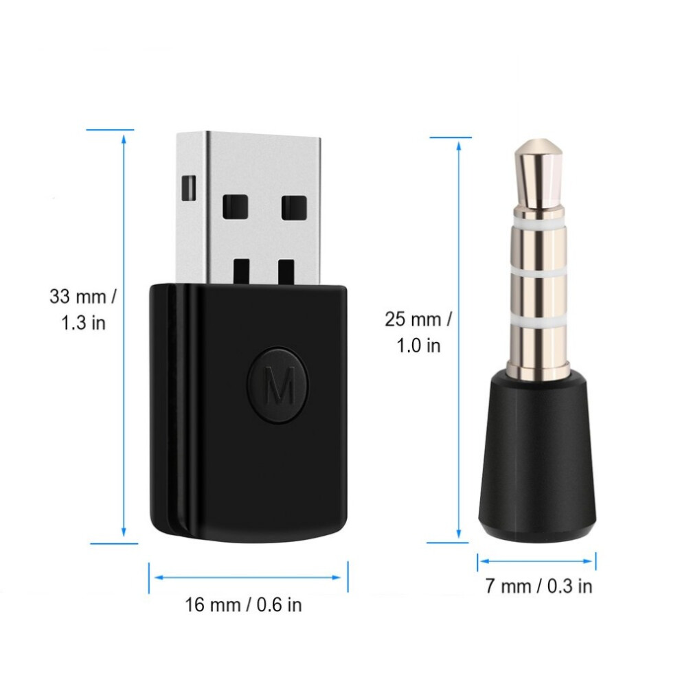 Wireless Bluetooth 4.0 Usb Adapter Dongle Receiver For Ps4 Headphone Microphone Black 110691404565