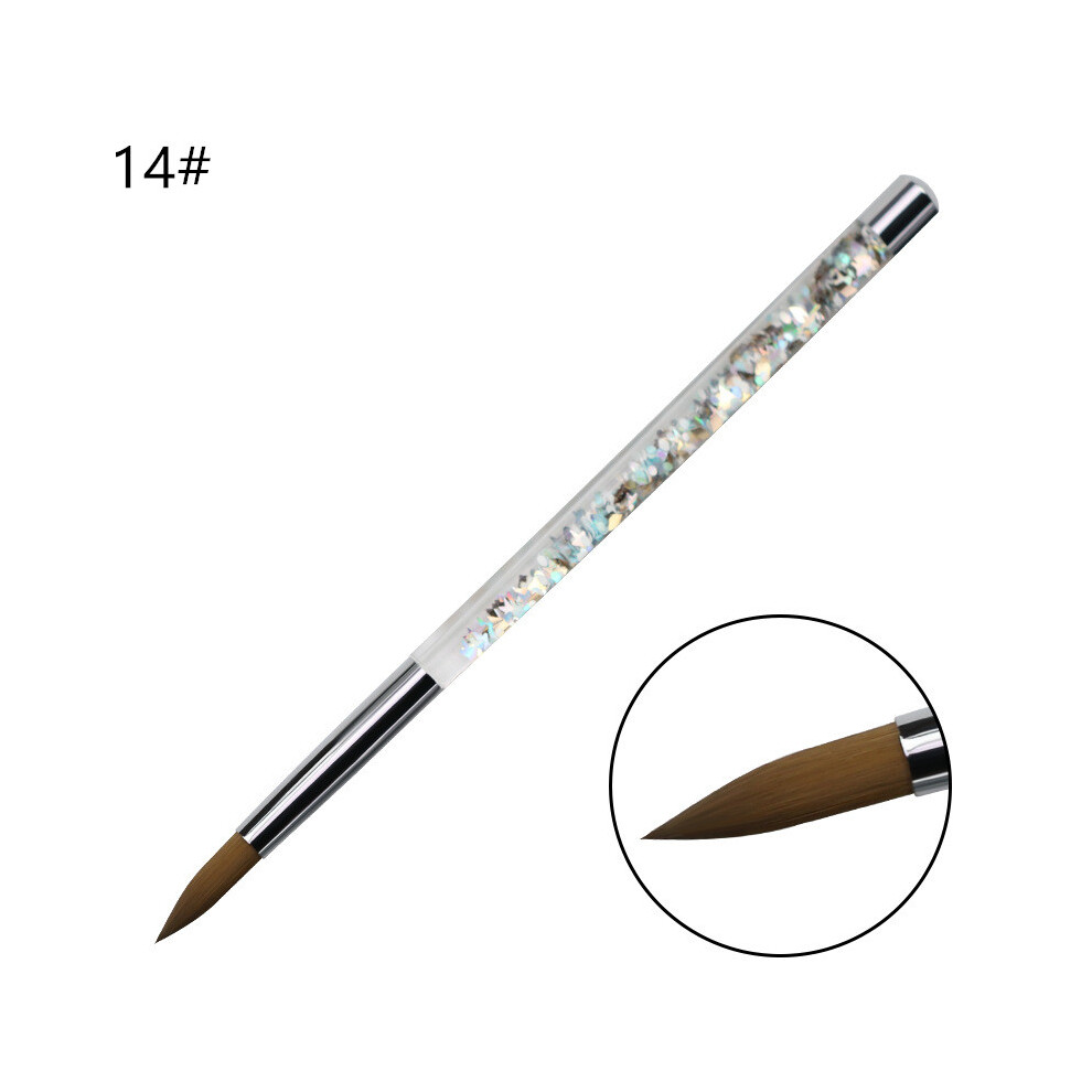 (14#) Acrylic Round Nail Brush Manicure Tool UV Gel Liner Drawing Painting Brush