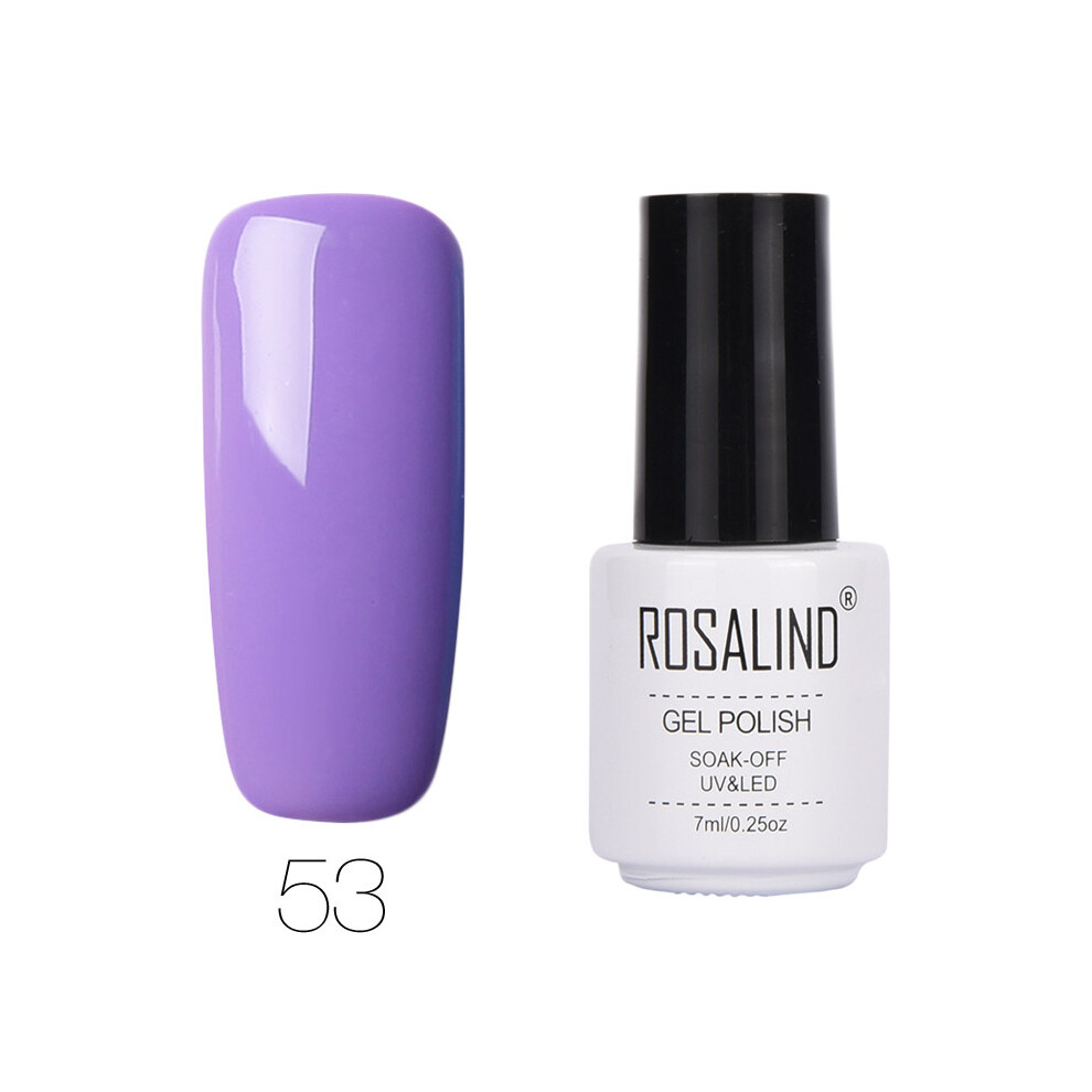 (#53) ROSALIND Nail Art 7ML Gel Polish Semi Permanent Varnish Manicure Primer Top Coat