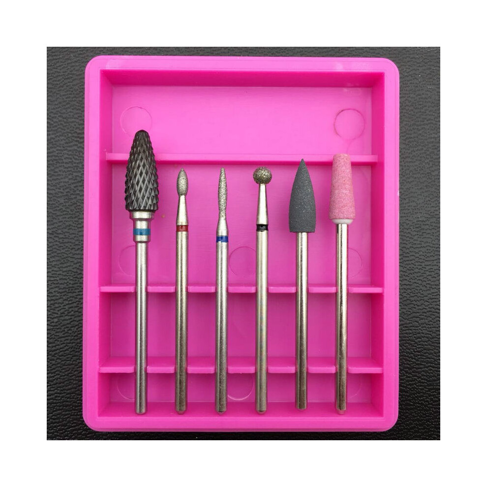 (9#) 6PCS Ceramic Diamond Nail Drill Bits Set Milling Cutter Manicure Gel Cuticle Removal
