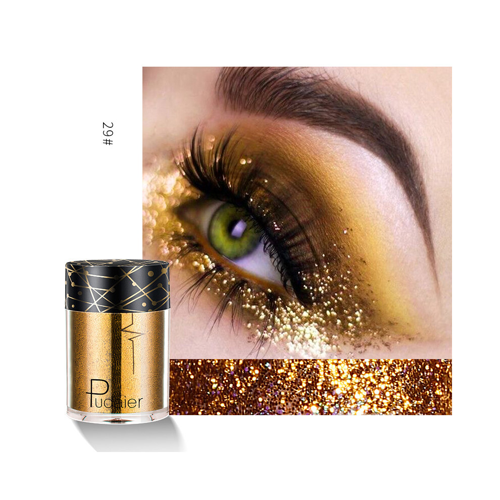 (#29) Pudaier Eyeshadow Glitter High Gloss Face Body Makeup Pigment Highlighter Shimmer Powder 36 Colors Women Cosmetics