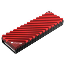 (Red) Jonsbo M2-3 Heatsink SSD Heat Dissipation Radiator, M.2 Cooling Heat Sink for Thermal Efficiency