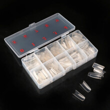 (Transparent) 500Pcs/Box Natural French Acrylic False Nail Tips Art 10 Different Sizes