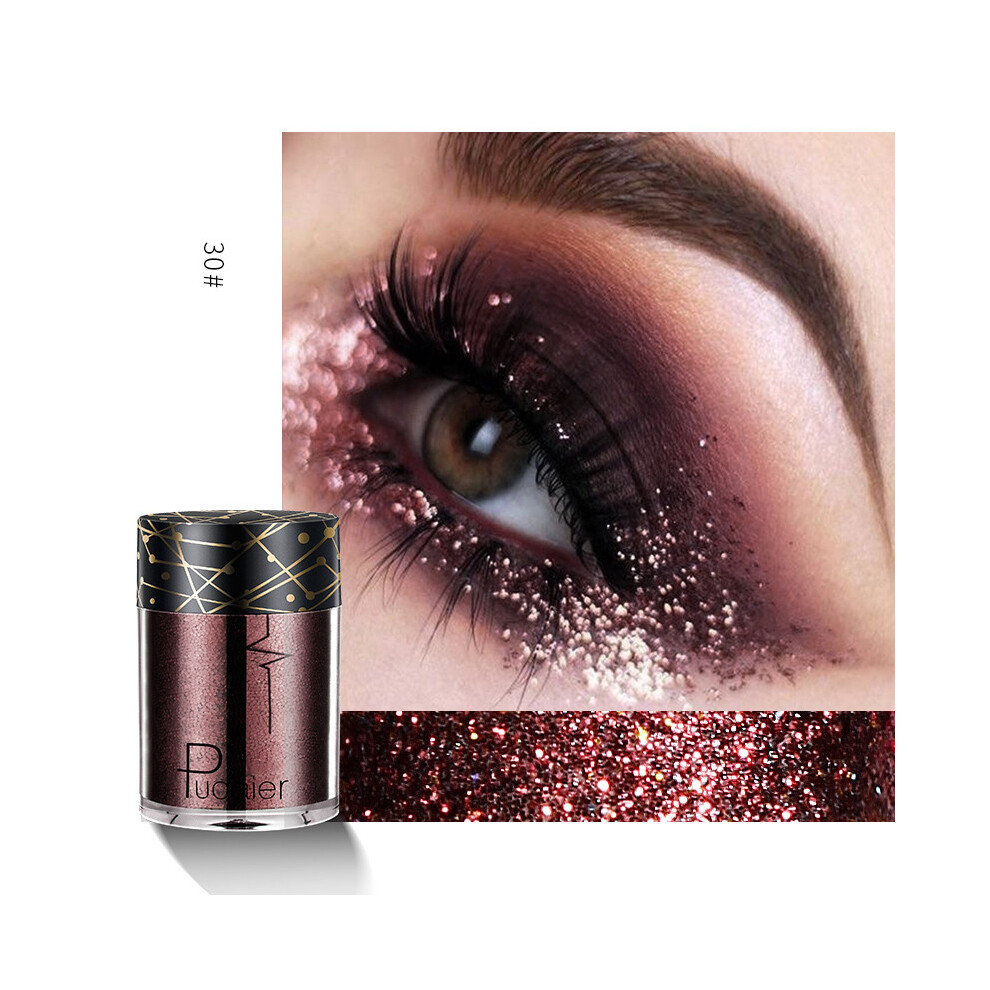 (#30) Pudaier Eyeshadow Glitter High Gloss Face Body Makeup Pigment Highlighter Shimmer Powder 36 Colors Women Cosmetics