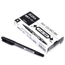 (black) 10pcs Tattoo Skin Marking Pen Double Ended Fine Thick Tip Marker