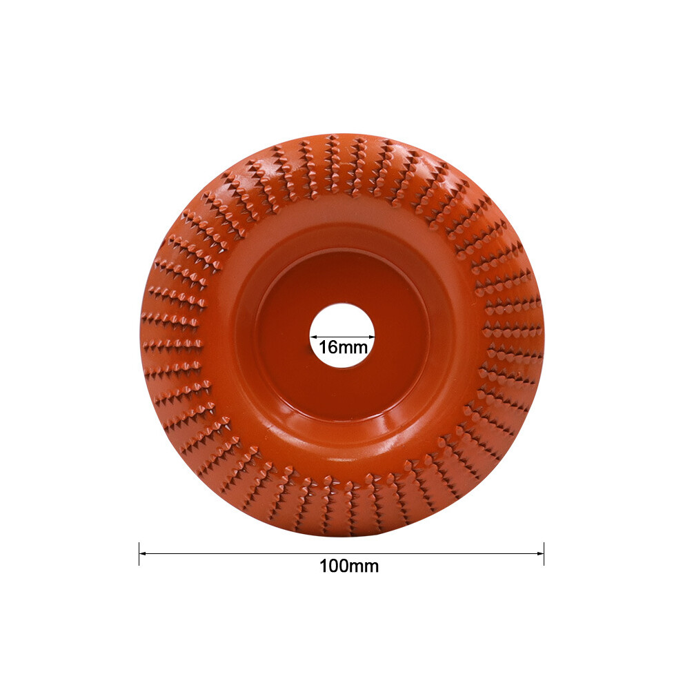 (Orange/Arc) 100Mm Wood Shaping Disc Grinding Wheel Rotary Sanding Polishing Carving Disc Tools For Angle Grinder Orange 320997705796