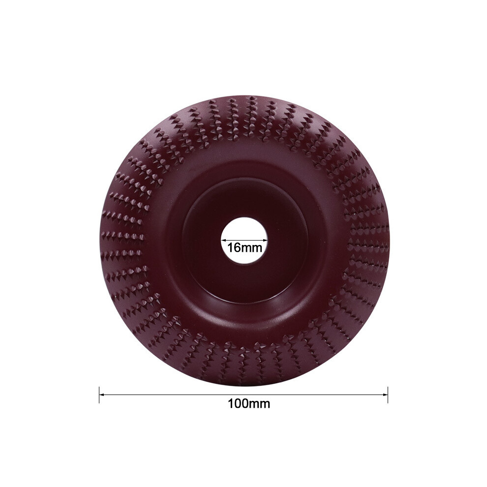 (Burgundy/Arc) 100Mm Wood Shaping Disc Grinding Wheel Rotary Sanding Polishing Carving Disc Tools For Angle Grinder Burgundy 320997705789