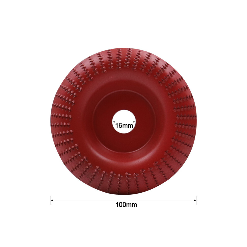 (Red/Arc) 100Mm Wood Shaping Disc Grinding Wheel Rotary Sanding Polishing Carving Disc Tools For Angle Grinder Red 320997705819