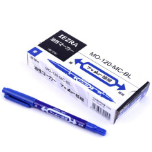 (blue) 10pcs Tattoo Skin Marking Pen Double Ended Fine Thick Tip Marker