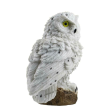 (white) Outdoor Solar Power LED Owl Shape Light Garden Path Yard Ornament Decor Lamp