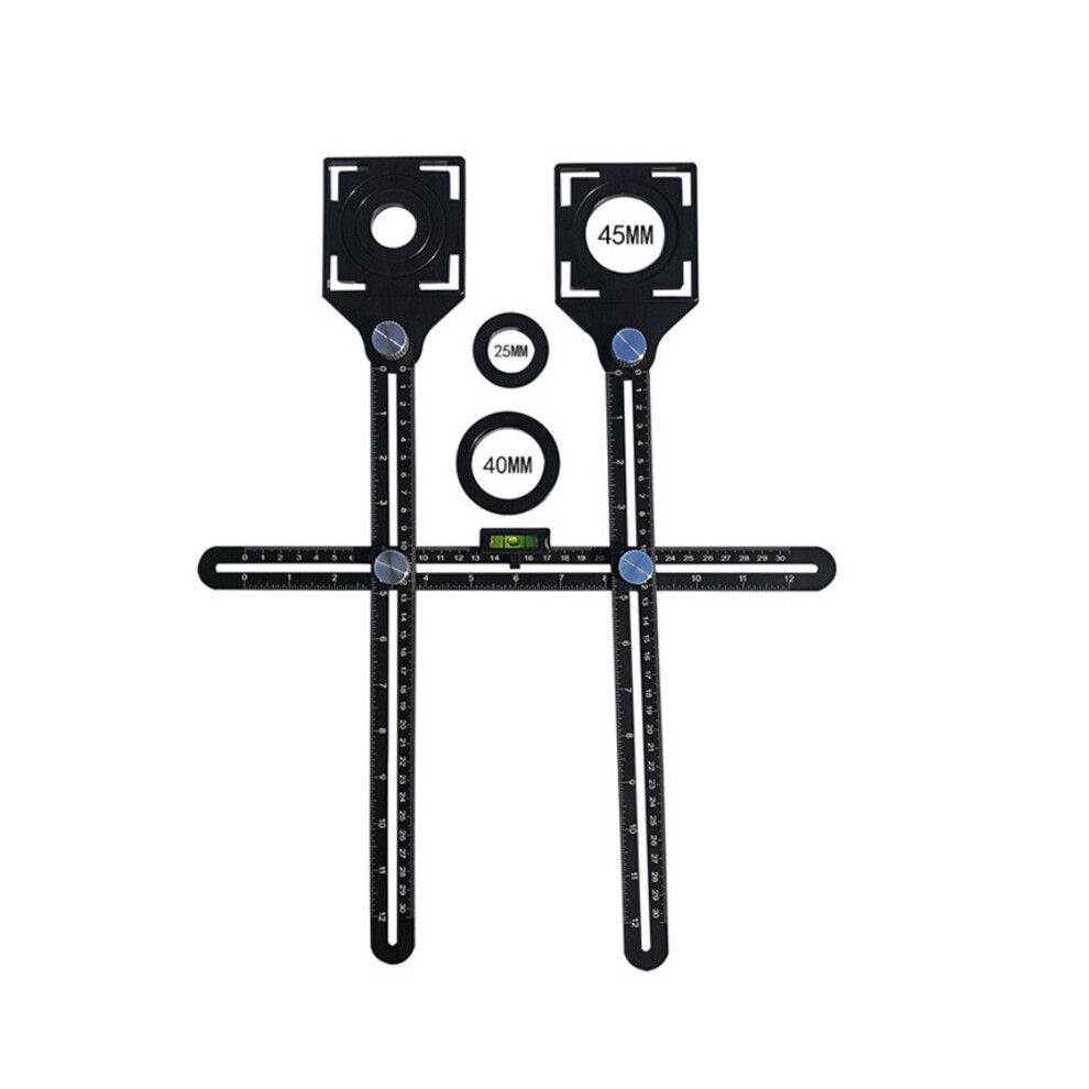 (Double-Ended Opening) Multi-Angle Measuring Ruler Template Tool Six-Sided Aluminum Alloy Angle Finder Woodworking Opening Locator 110691742537