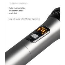 Micrófono Inalámbrico de Mano, Sistema Dinámico Dual de Metal con Receptor Recargable, para Karaoke, Discursos y Fiestas.