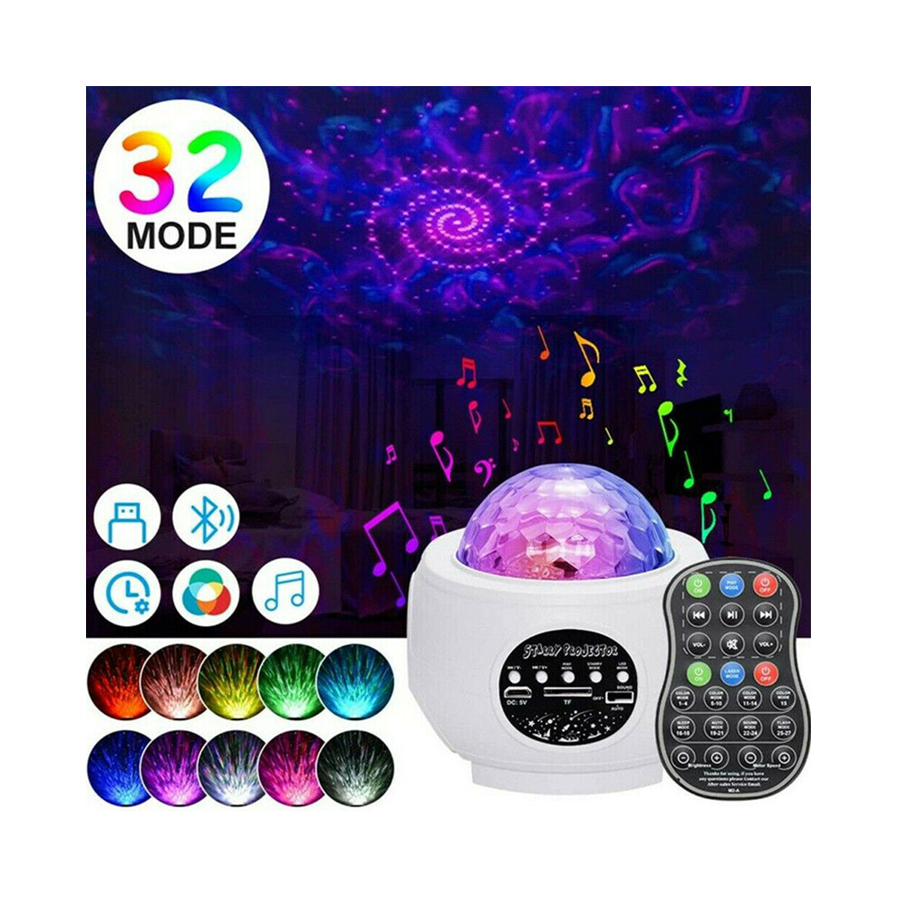 Led Nebula Cloud Starry Ocean Wave Projector Lamp Music Speaker Night With Remote Control Light 115295296745