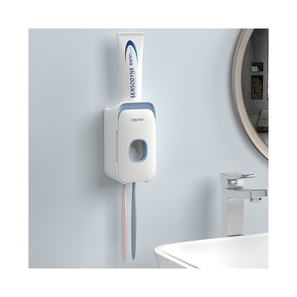 (White Multifunction) Automatic Toothpaste Dispenser Toothbrush Holder Stand Set Wall Mounted Bathroom 320997771548