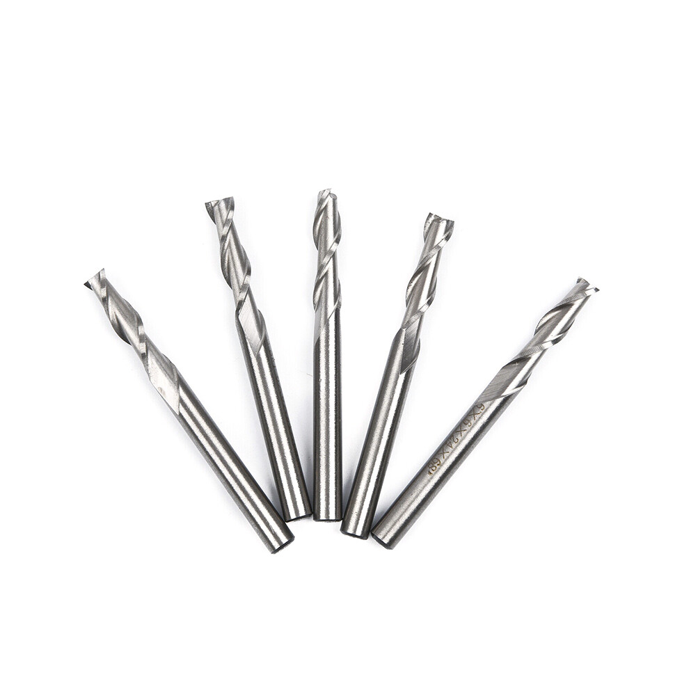 4Pcs 6Mm End Mill Milling Cutter Cnc Spiral Router Bits Hss 2 Flute Cutting Tool 320997772842