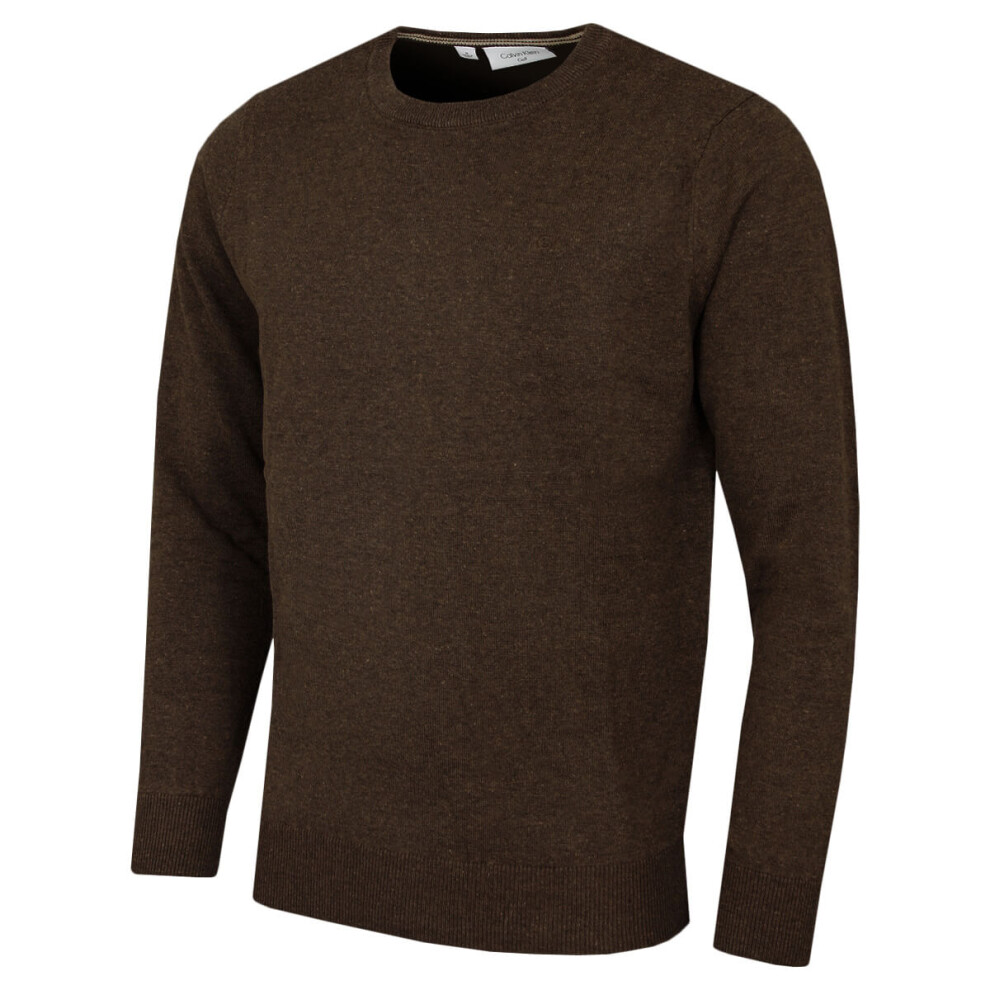 Calvin Klein (Xxxxl, Peat) Mens 2026 Crew Neck Cotton Breathable Golf Sweater