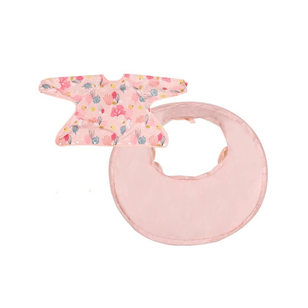 Infant Feeding Table Cover for Chair Toddler Bib Mess Proof Long Sleeve Smock Attaches to Feeding Eating Table Mat B