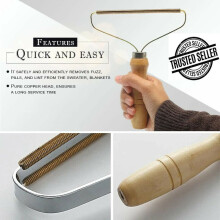 Battery Free Wooden Handle Grip With Pure Copper Head Lint Of Remover Shaver Trimmer For Pet Hair/Crumbs /Lint Cuting Removing