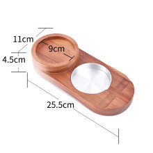 (Oval) 2 In 1 Rustic Wooden Whiskey Glass Tray and Cigar Holder Rest Ashtray Home Decor