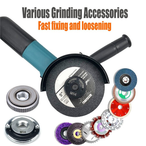 Angle Grinder M14/10Thread Inner Outer Flange Nut Set Quick Release Locking Nut for     M10