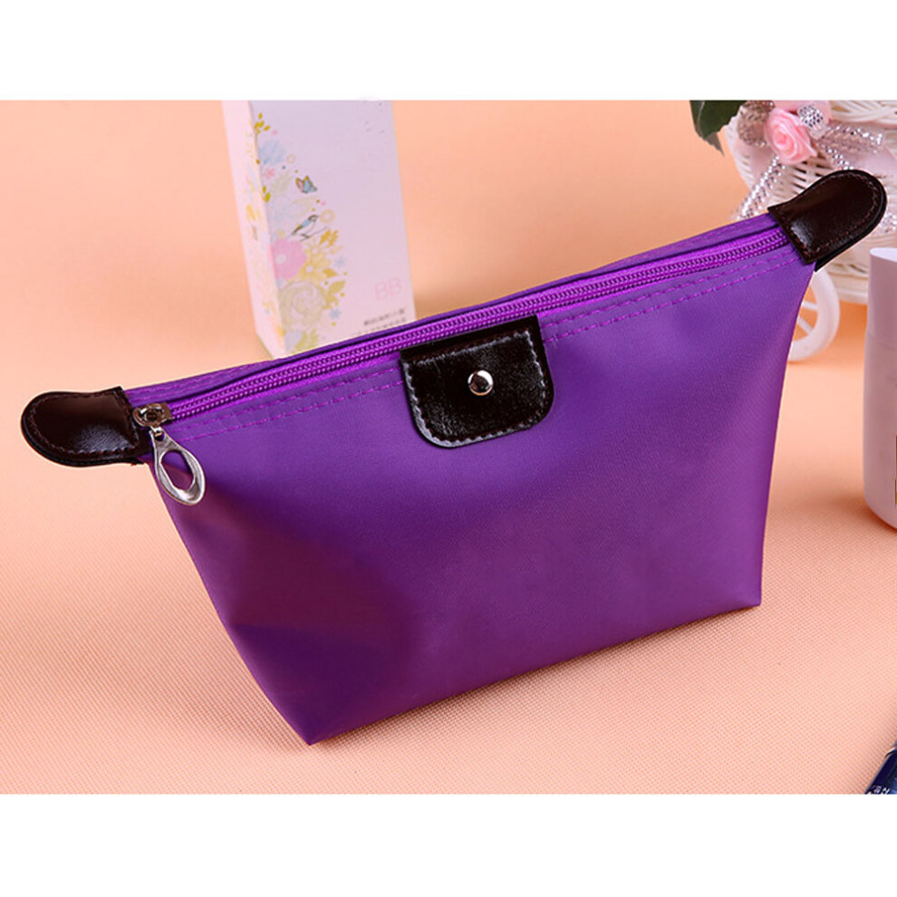 Orange (Orange) Waterproof Cosmetic Makeup Purse Foldable Wash Bag Organizer Pouch Pencil Case Dumpling Shape Handbag