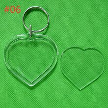 (#06) 5PCS Transparent Clear Acrylic Blank DIY Photo Picture Frame Key Chains Keyring
