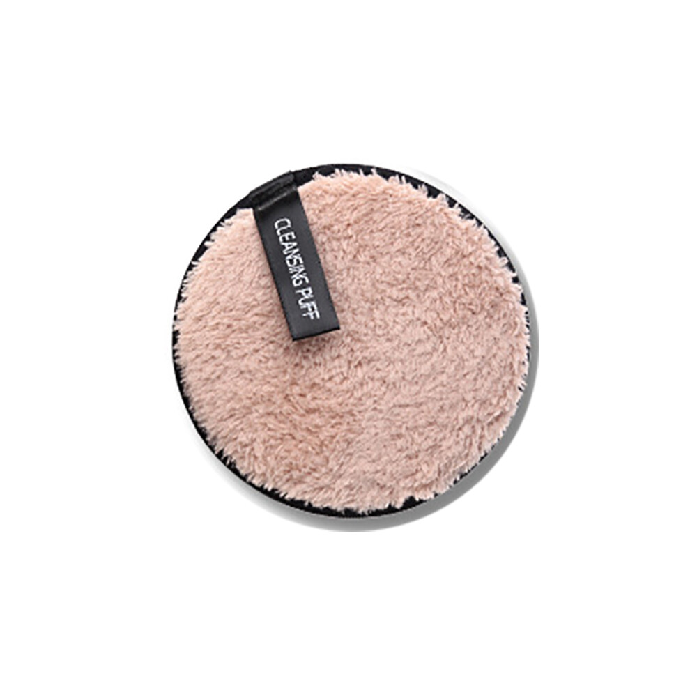 (Brown) Makeup Remover Cleansing Skin Microfiber Cloth Pads Towel Face Powder Puff
