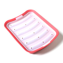 (Red) Silicone DIY Ham Hot Dog Making Mould Sausage Mold Baking Tools Kitchen Props With 6 Grid