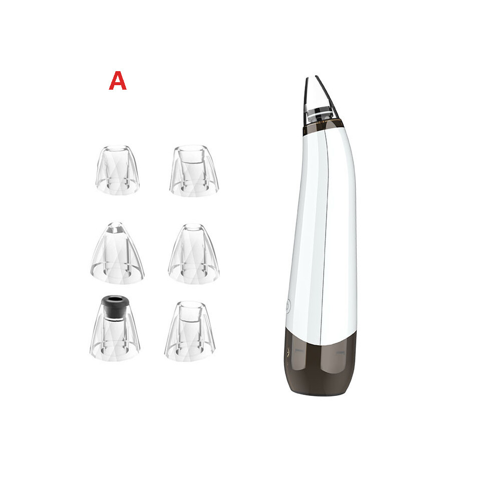 (A) Portable 6 In 1 Electric Blackhead Acne Remover Facial Nose Pore Cleansing Tool