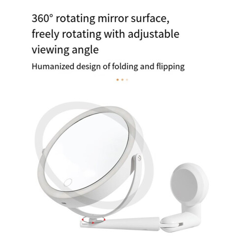 Wall Mounted Lighted Makeup Mirror with Magnification 5X, 7 Inch Double Sided Magnifying Vanity Mirror Wall Mirrors 2