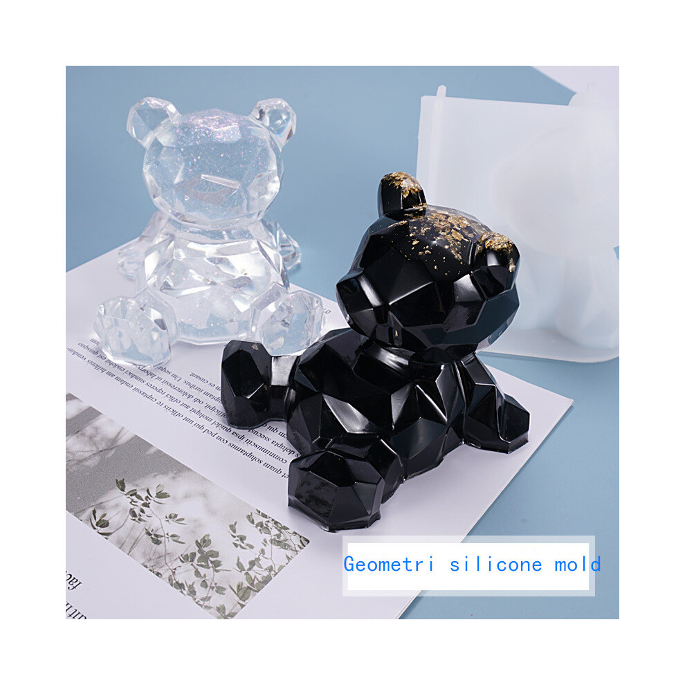 Diy Resin Epoxy Mold Three-Dimensional Geometric Bear Mobile Phone Stand Decoration Cartoon Silicone Mould 320997785897