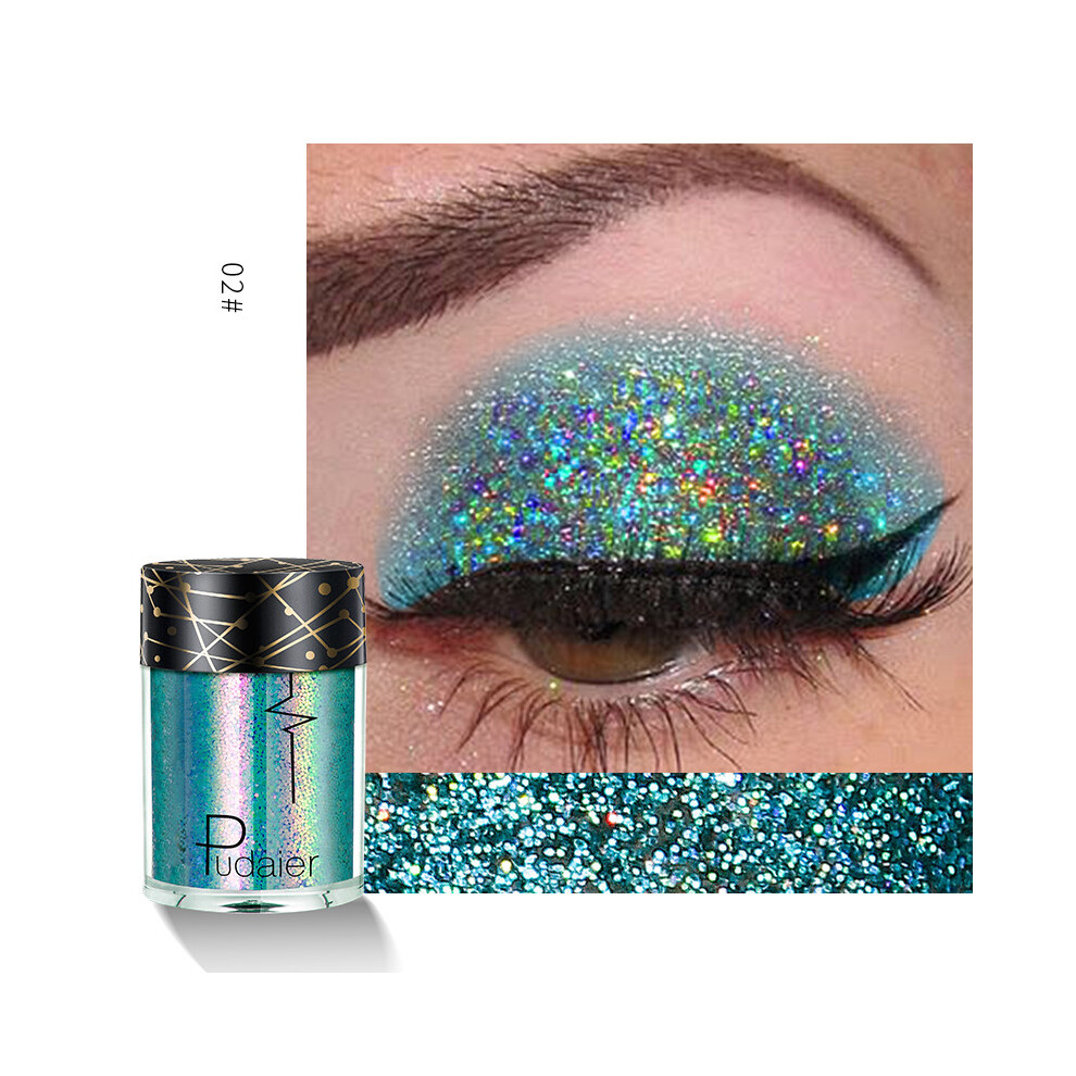 (#02) Pudaier 36-Color Eyeshadow Palette: Glitter, High Gloss, Shimmer Powder for Face & Body, Women's Cosmetic Highlighter