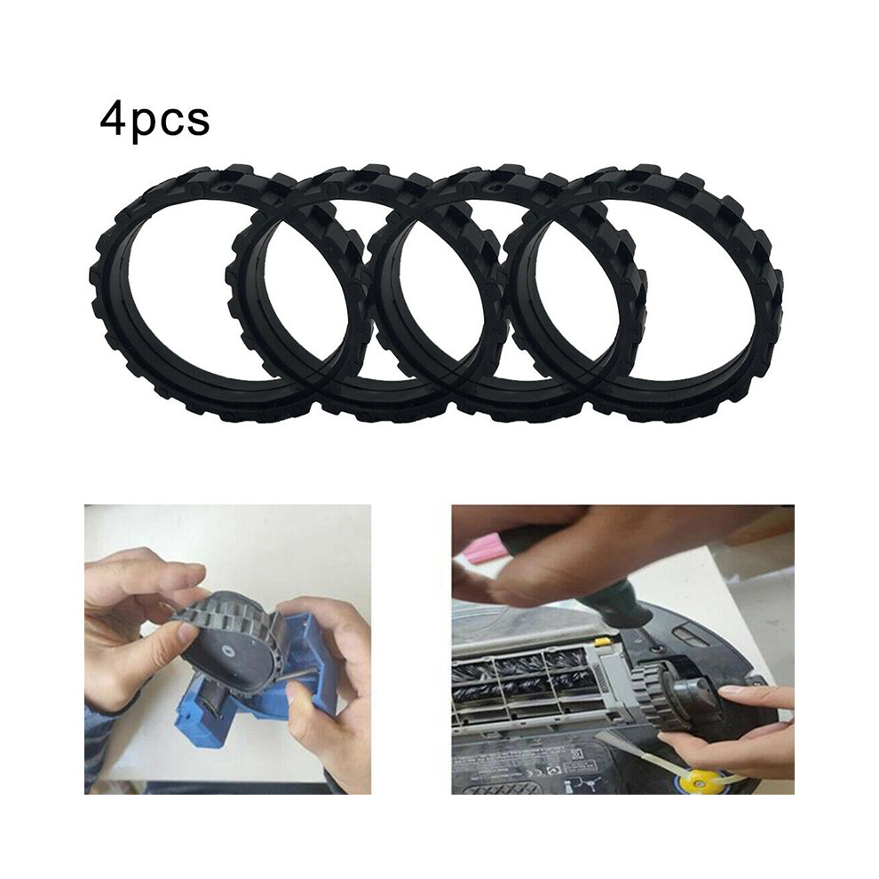 4PCS Replacement Tires Accessories For IROBOT ROOMBA Wheels Series 500 600 700 800 900 Easy Assembly
