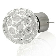 (White light) Solar Powered Crystal Hanging Ball Lights Outdoor Garden Rotatable LED Lamp