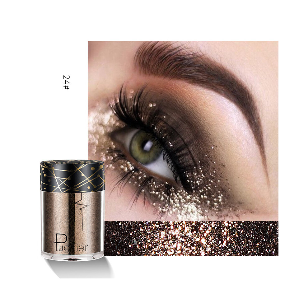 (#24) Pudaier Eyeshadow Glitter High Gloss Face Body Makeup Pigment Highlighter Shimmer Powder 36 Colors Women Cosmetics