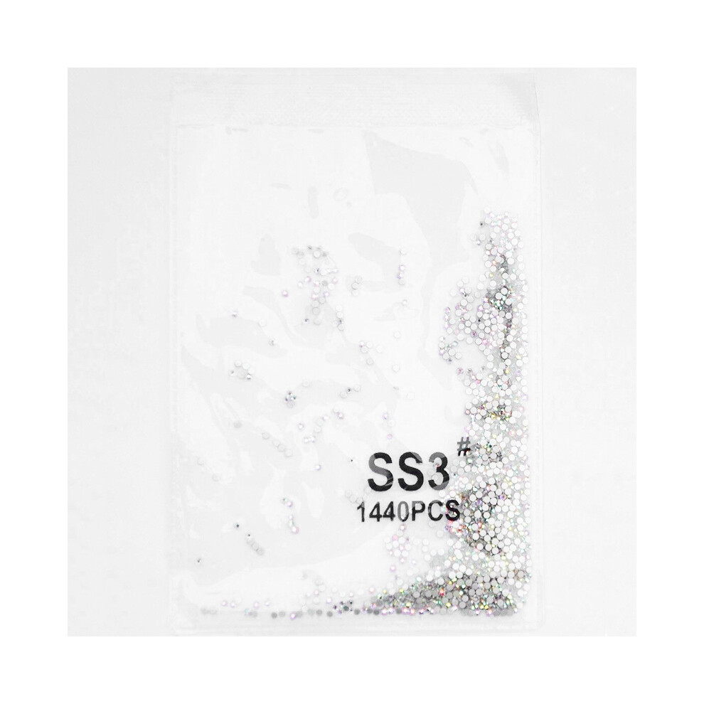 (SS3(1.4mm)1440pcs) 1440PCS 3D Nail Diamonds Crystals Rhinestones Charms Gems For Nail Art Decoration