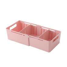 (Pink) Retractable Sock Underwear Drawer Closet Cabinet Organizer Divider Storage Box