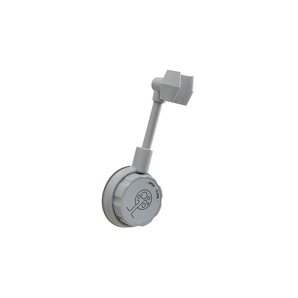 (Gray) Universal Adjustable Shower Holder Base Bathroom Shower Head Hand Held Bracket Suction Cup Stand 320997774464
