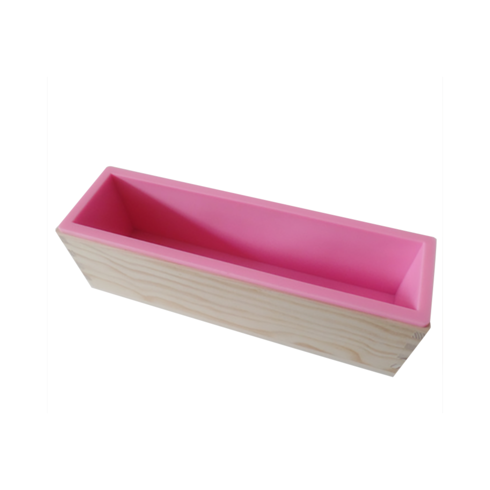 (Pink) Rectangular Silicone Soap Mold Wooden Box Diy Tools Toast Loaf Baking Cake Molds 320997776192