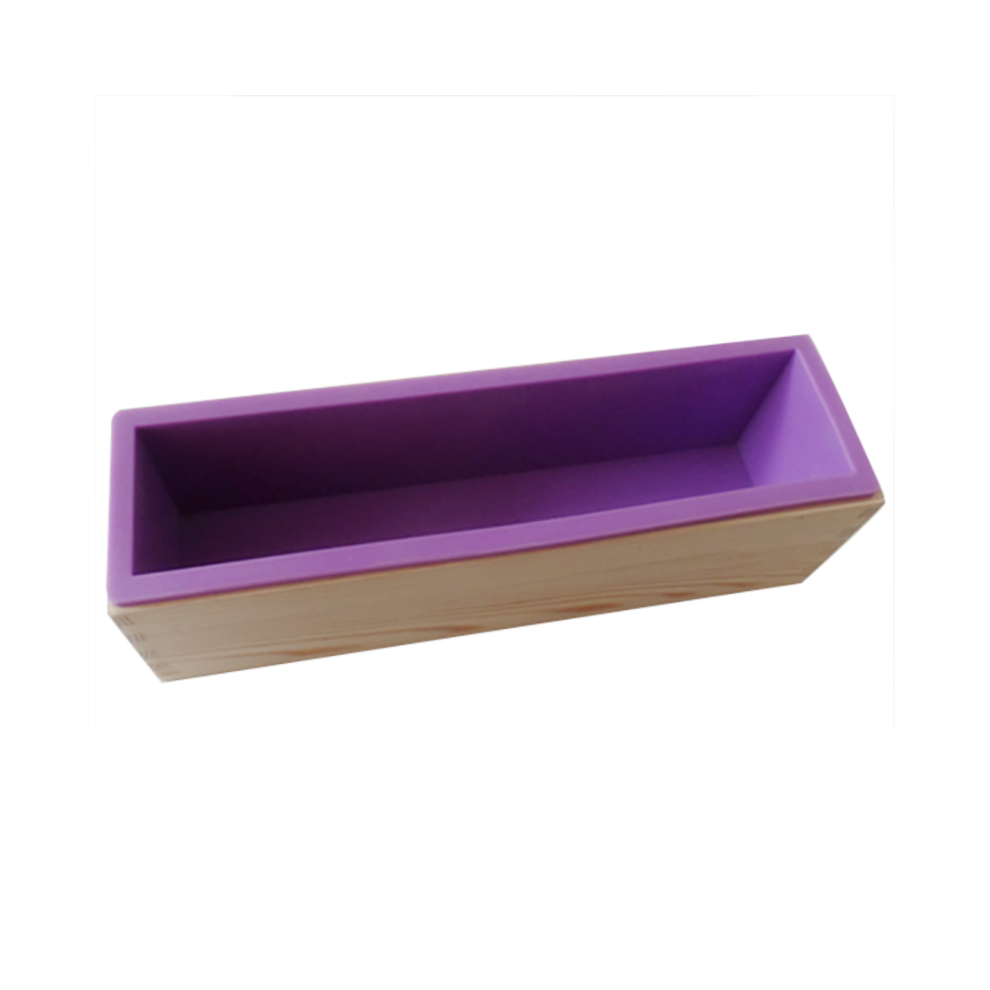 (Purple) Rectangular Silicone Soap Mold Wooden Box Diy Tools Toast Loaf Baking Cake Molds 320997776208
